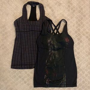 TWO Lululemon Black Tanks size 6